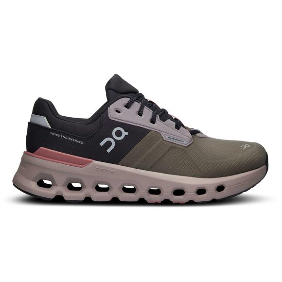 On Women's Cloudrunner 2 Waterproof Running Shoes Olive/Mahogany - 9 - Picture 1 of 6